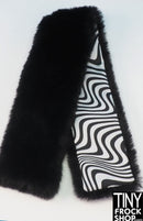 Integrity Op Art Opening Jolie Black Fur and Print Wrap