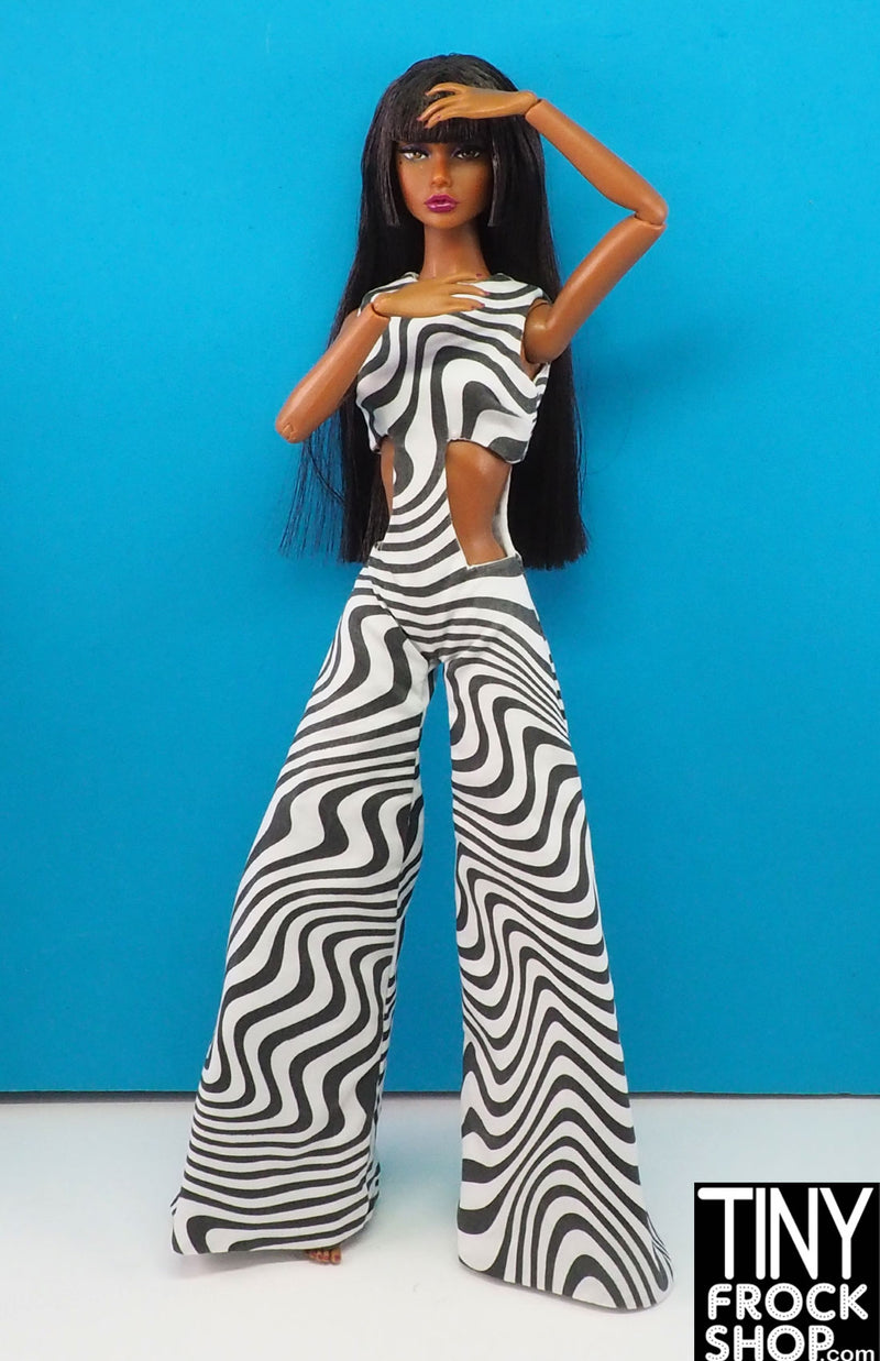 Integrity Op Art Opening Jolie Black and White Print Jumpsuit