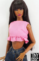 Integrity Poppy Parker Perfectly Palm Springs Pink Cropped Ruffle Top