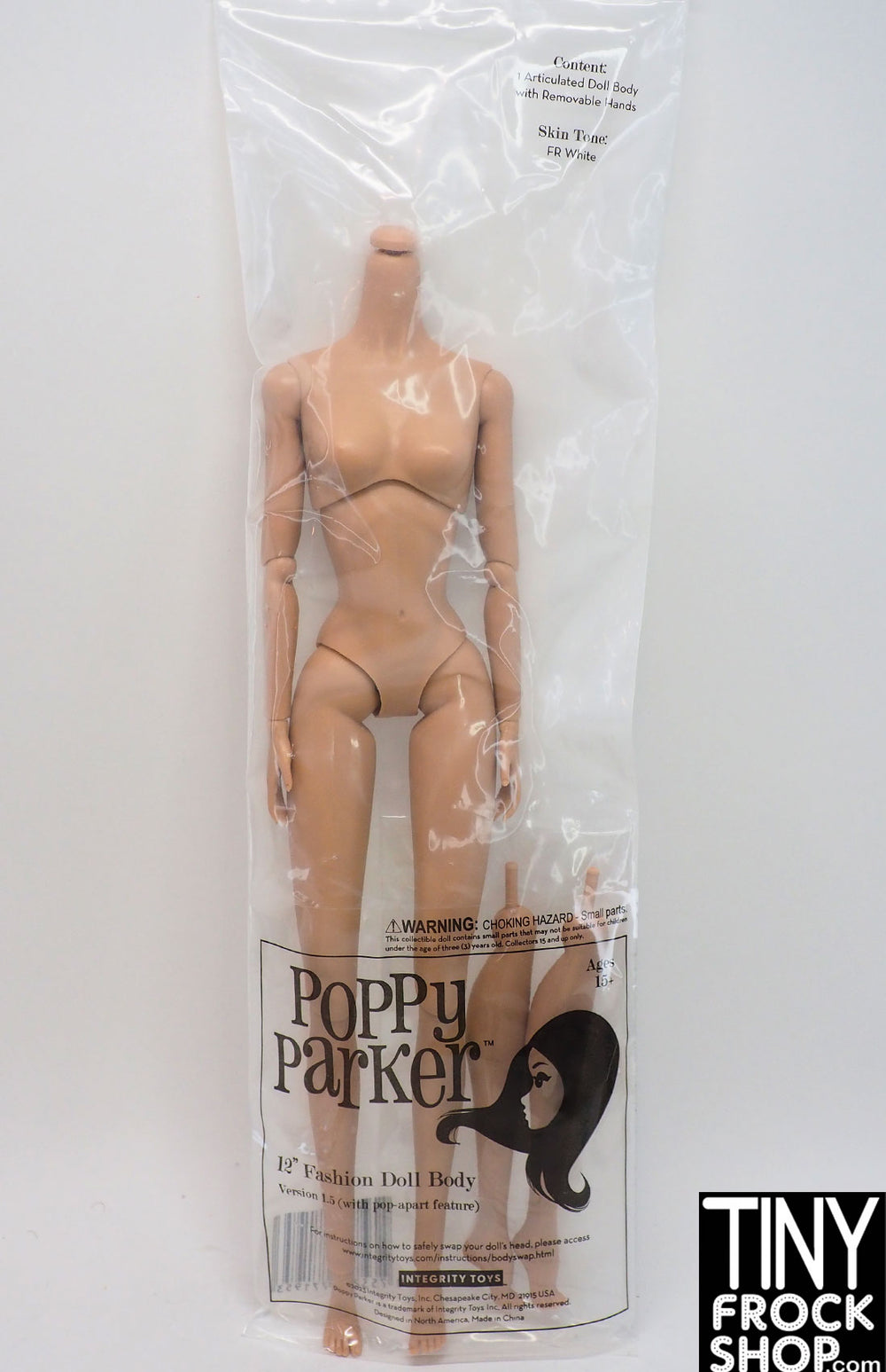 Tiny Frock Shop Integrity Poppy Parker Replacement Body 1.5 FR White - NIP