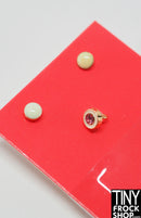 Integrity Pretty Pink Poppy Enamel Cream Earrings and Stone Ring
