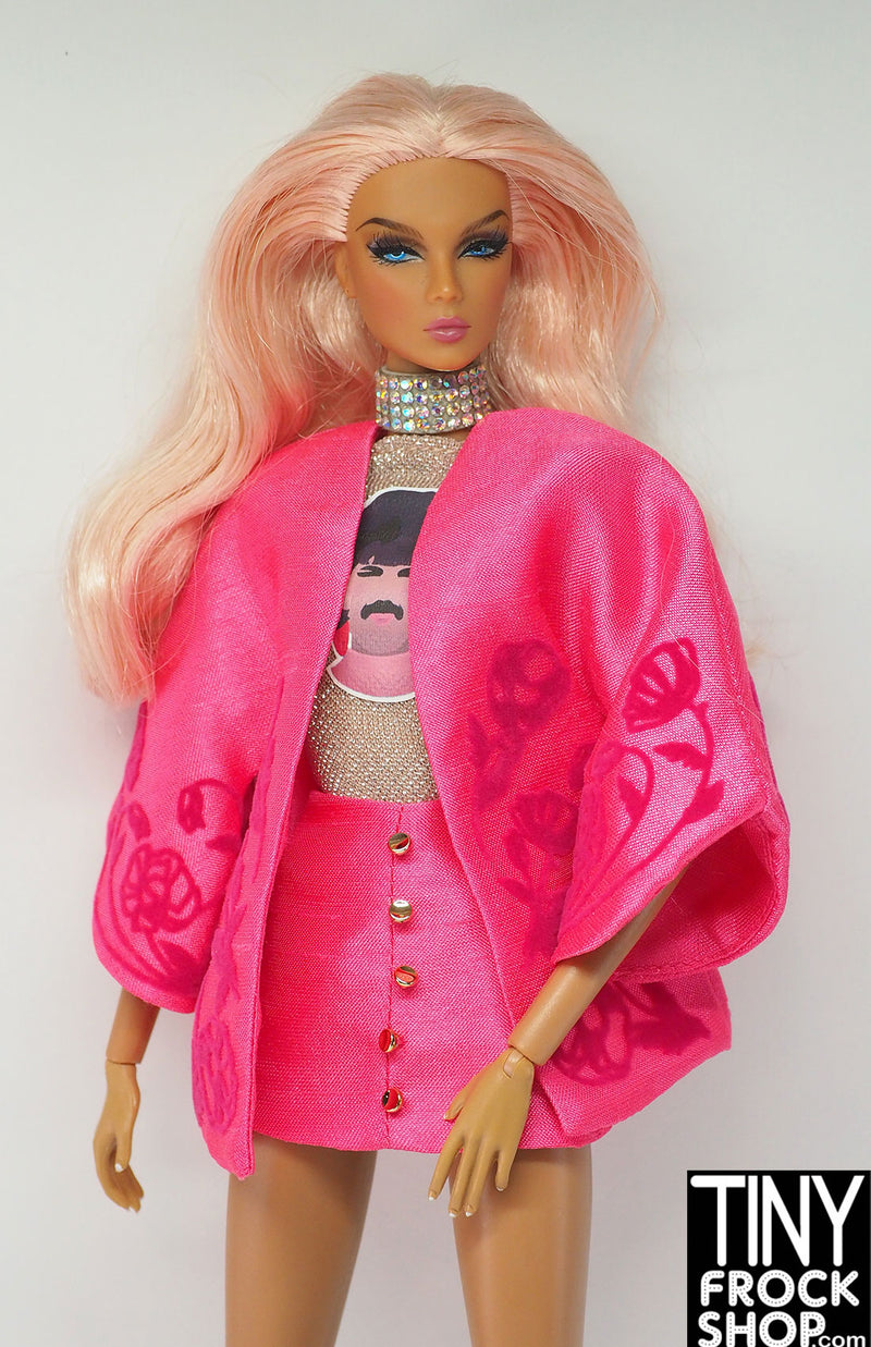 Integrity Pretty Pink Poppy Pink Flocked Floral Jacket