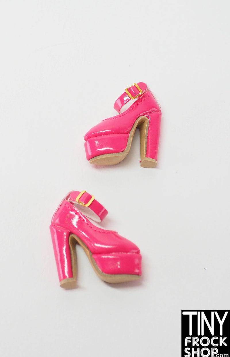 Integrity Pretty Pink Poppy Pink Platform Buckle Heels