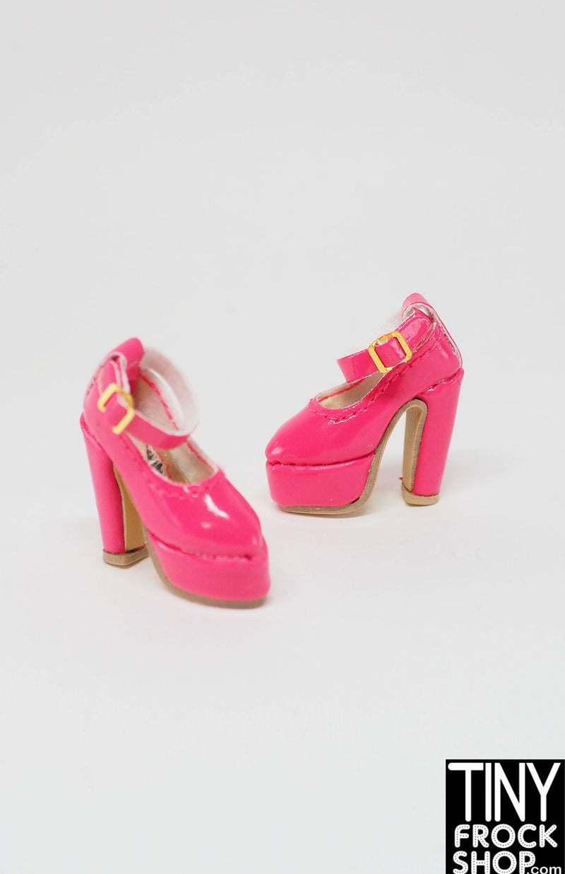 Integrity Pretty Pink Poppy Pink Platform Buckle Heels