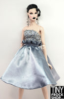 Integrity Silver Soiree Poppy Parker Slate Blue Beaded Dress