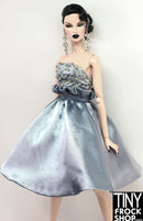 Integrity Silver Soiree Poppy Parker Slate Blue Beaded Dress