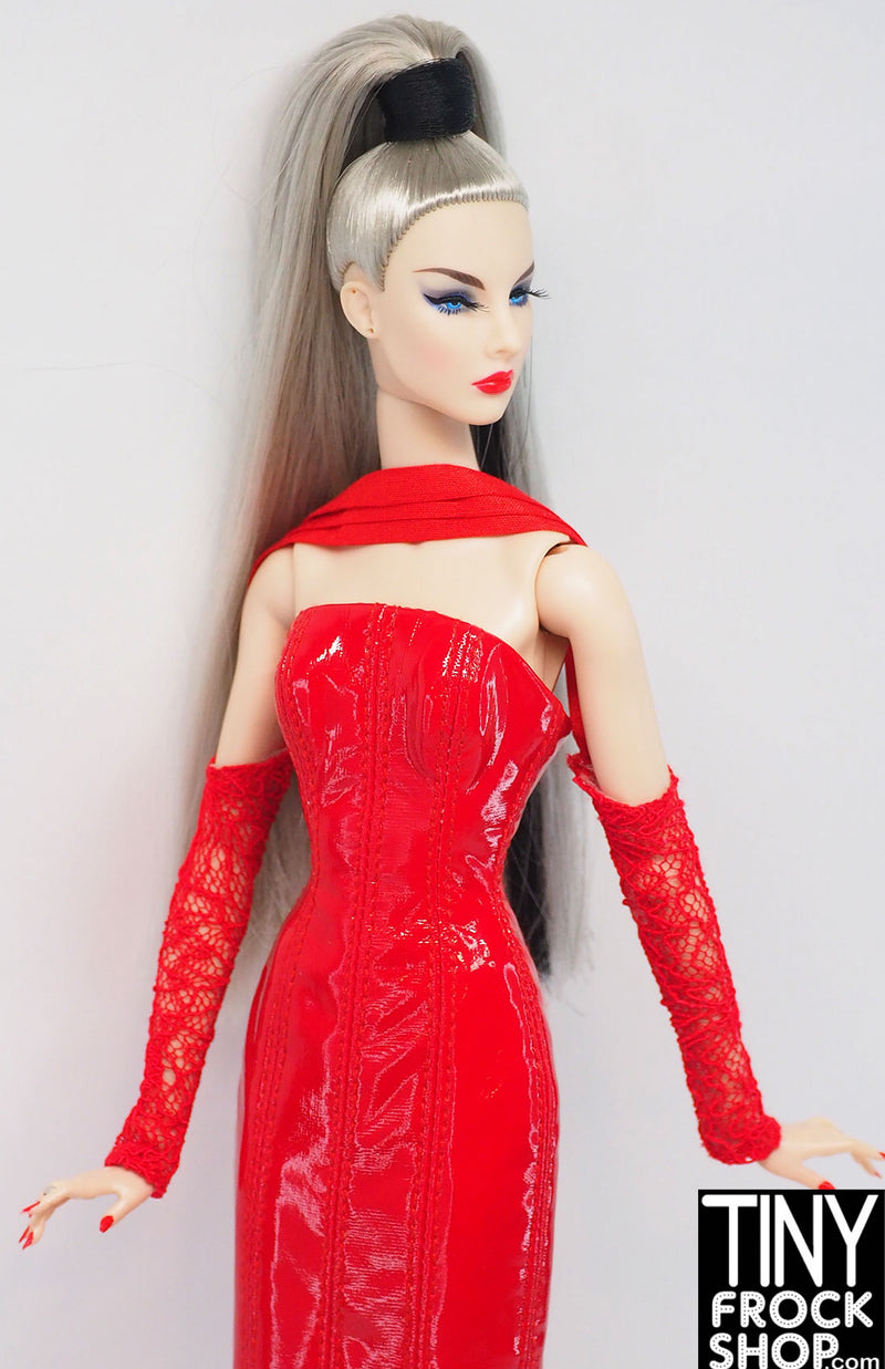 Integrity Vendetta Agnes Von Weiss Red Lace and Pleat Faux Shrug
