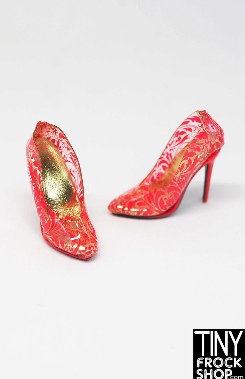 Integrity Vendetta Agnes Von Weiss Floral Printed Red Heels