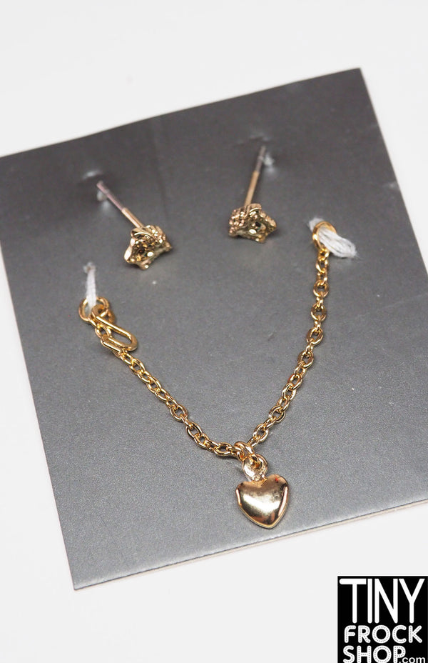 Integrity Your Motivation Erin Gold  Earrings and Heart Necklace Set