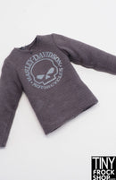 12" Fashion Male Doll Harley Davidson Grey Graphic Tee - Tiny Frock Shop