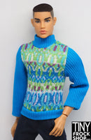 12" Fashion Male Doll Vintage 1977 9701 Turquoise Sweater
