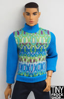 12" Fashion Male Doll Vintage 1977 9701 Turquoise Sweater