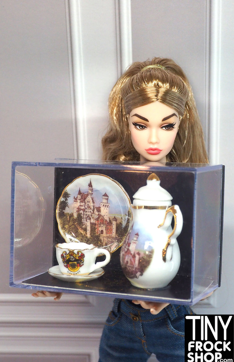 Reutter Porzellan Germany Miniature China and Gold Tea Set