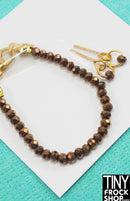 12" Fashion Doll Bronze Bead Necklace and Earring Set by Pam Maness