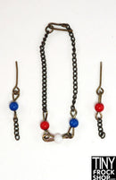 12" Fashion Doll Red White and Blue Necklace with Earrings by Pam Maness
