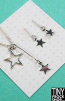 12" Fashion Doll Silver Stars Necklace and Earring Set by Pam Maness