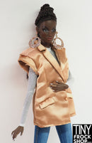 Integrity MVP Rayna Ahmadi Golden Satin Oversized Sleeveless Jacket