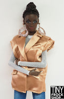 Integrity MVP Rayna Ahmadi Golden Satin Oversized Sleeveless Jacket