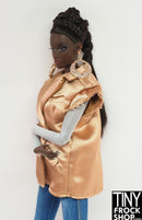 Integrity MVP Rayna Ahmadi Golden Satin Oversized Sleeveless Jacket