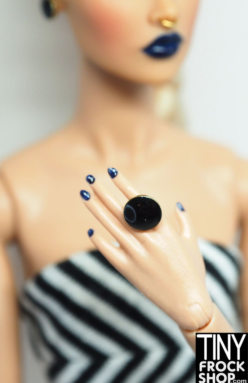 Integrity Obsession Gothique Poppy Parker Black Ring and Earring Set