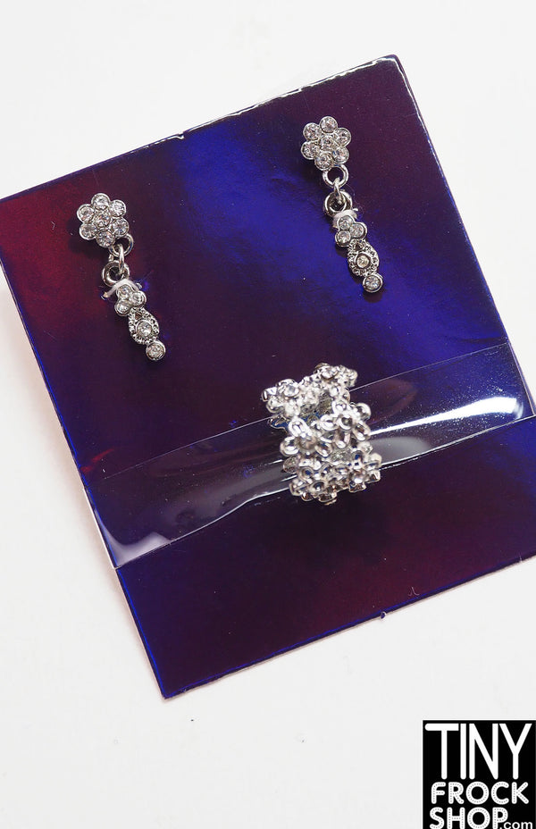 Integrity Silver Soiree Poppy Crystal Encrusted Silver Jewelry Set