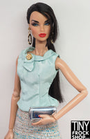 Integrity Silver Soiree Poppy Silver Vinyl Clutch Handbag