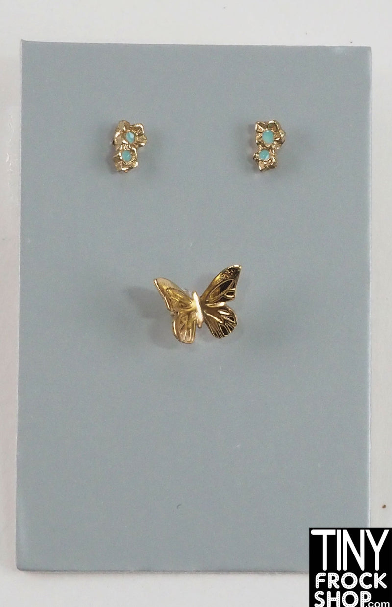 Integrity Summer Rose Eugenia Perrin Butterfly Ring and Earring Set