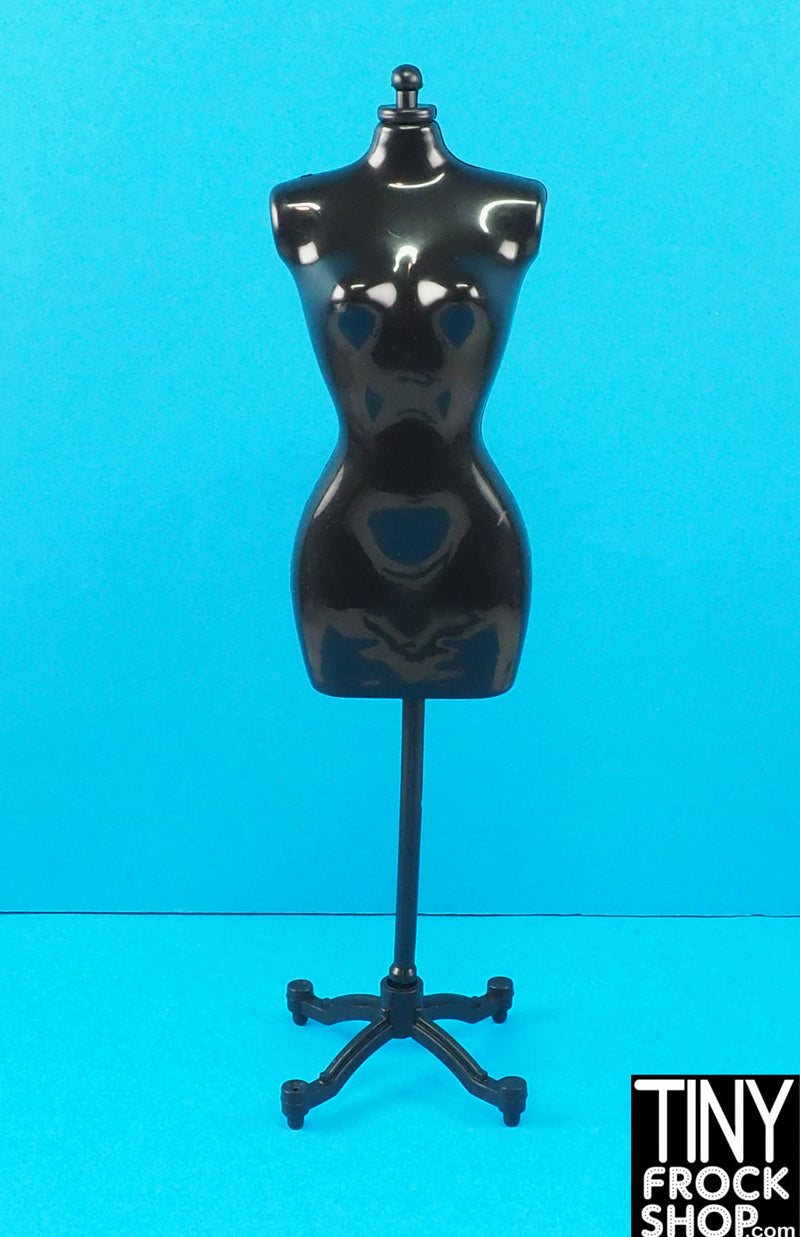 12" Fashion Doll Black Plastic Mannequin 8.5 Inches Tall