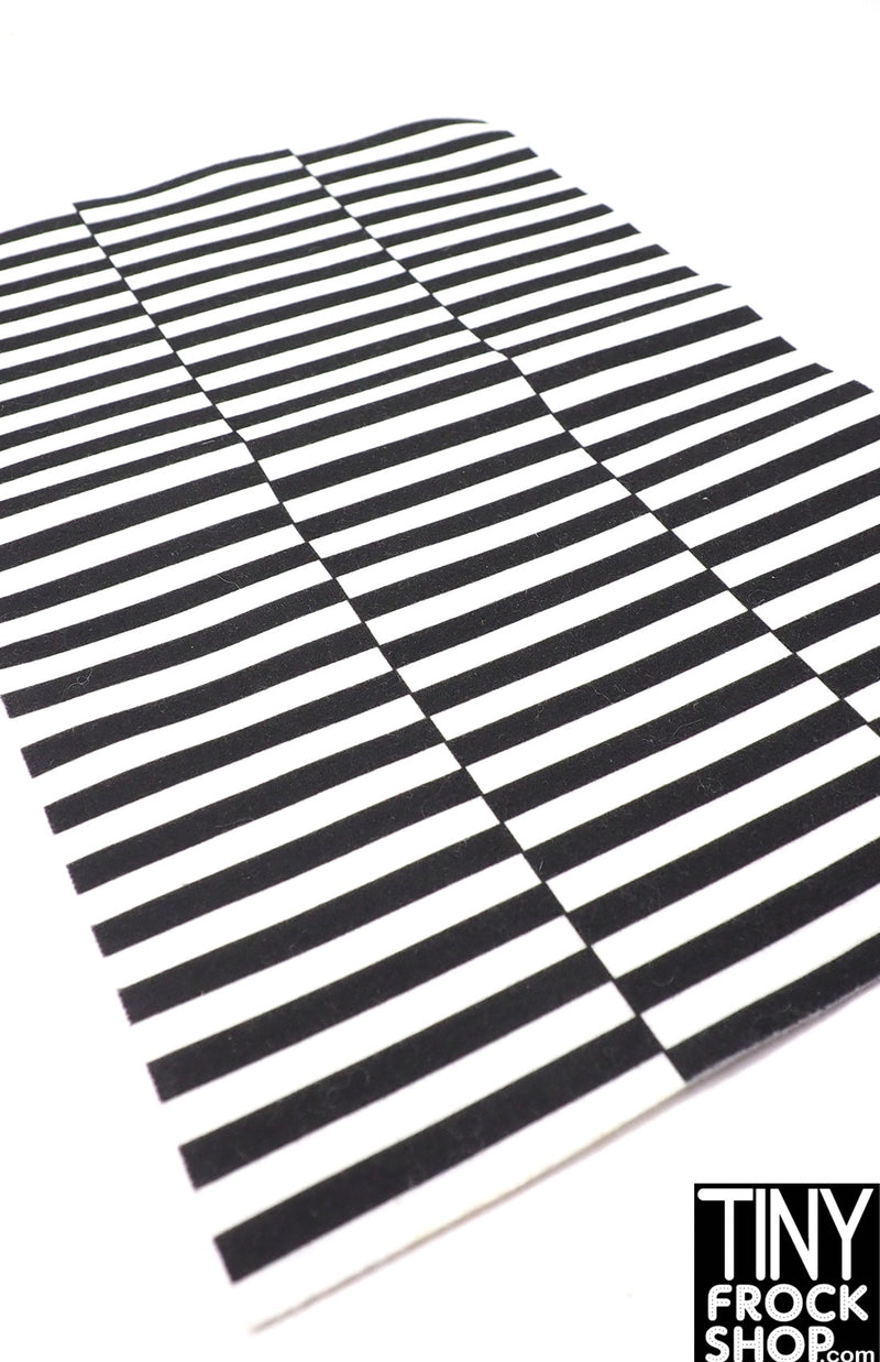 12" Fashion Doll Black and White Stripped Area Rug