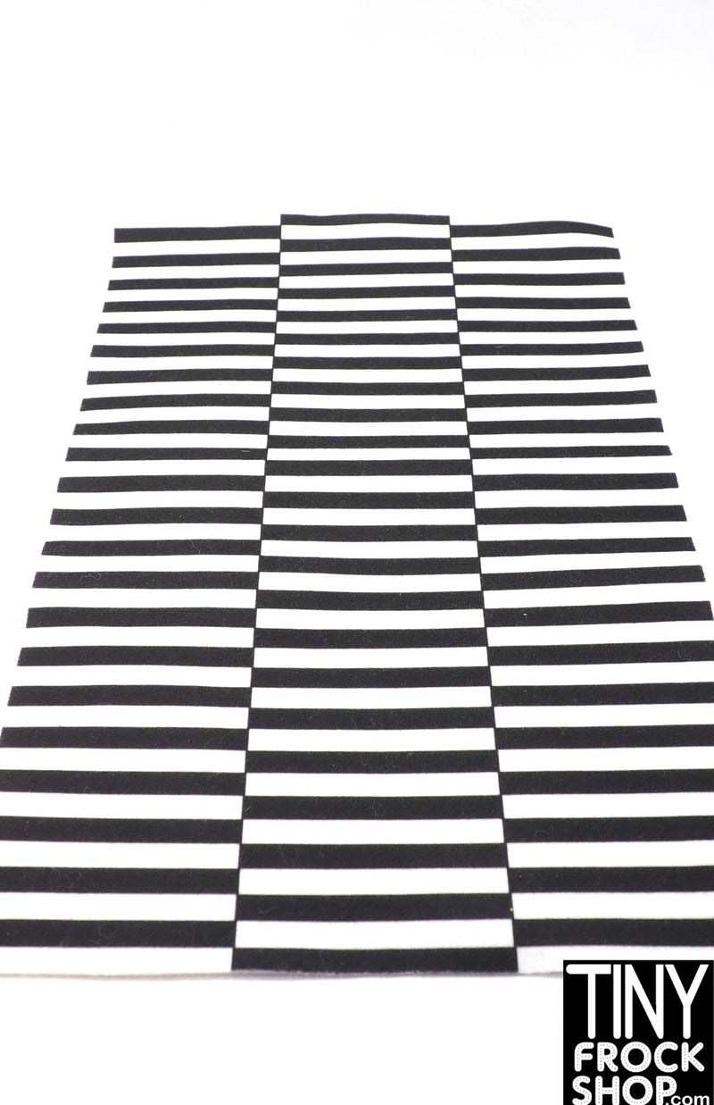 12" Fashion Doll Black and White Stripped Area Rug