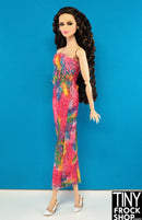 12" Fashion Doll Tie Dye Floral Lace Knit Tube Dress - Tiny Frock Shop