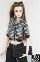 12" Fashion Doll Herve Leger Faux Stud Black Handbag - Tiny Frock Shop