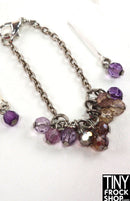 12" Fashion Doll Amber and Purple Cluster Necklace with Earrings by Pam Maness