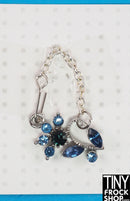 12" Fashion Doll Blue and Silver Cluster Necklace by Pam Maness - Tiny Frock Shop