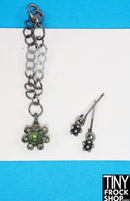 12" Fashion Doll Green Flower Jewelry Set by Pam Maness - Tiny Frock Shop