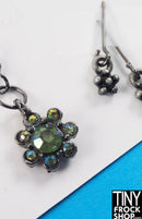 12" Fashion Doll Green Flower Jewelry Set by Pam Maness - Tiny Frock Shop