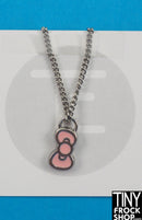 12" Fashion Doll Pink HK Bow Necklace by Pam Maness - Tiny Frock Shop