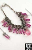 12" Fashion Doll Pink Statement Necklace with Earrings by Pam Maness