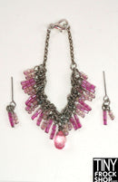 12" Fashion Doll Pink Statement Necklace with Earrings by Pam Maness
