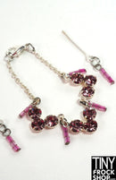 12" Fashion Doll Pink Rhinestone Necklace with Earrings by Pam Maness