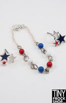 12" Fashion Doll Red, White and Blue Beads and Stars Necklace and Earring Set by Pam Maness