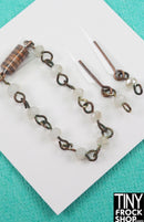 12" Fashion Doll Brass and Opaque White Bead Necklace and Earring Set by Pam Maness