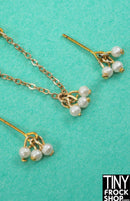 12" Fashion Doll Gold and Pearl Necklace and Earring Set by Pam Maness