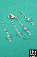 12" Fashion Doll Matte Silver Bead and Chain Necklace and Earring Set by Pam Maness