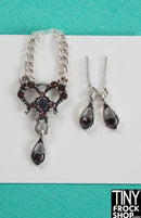 12" Fashion Doll Regal Stoned Necklace and Earring Set by Pam Maness