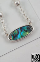 12" Fashion Doll Silver and Abalone Stone Necklace and Earring Set by Pam Maness