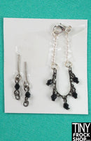 12" Fashion Doll Silver and Jet Beaded Necklace and Earring Set by Pam Maness