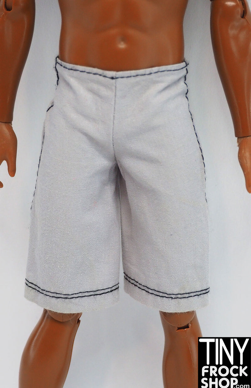 12" Fashion Male Doll Grey Cotton Long Shorts