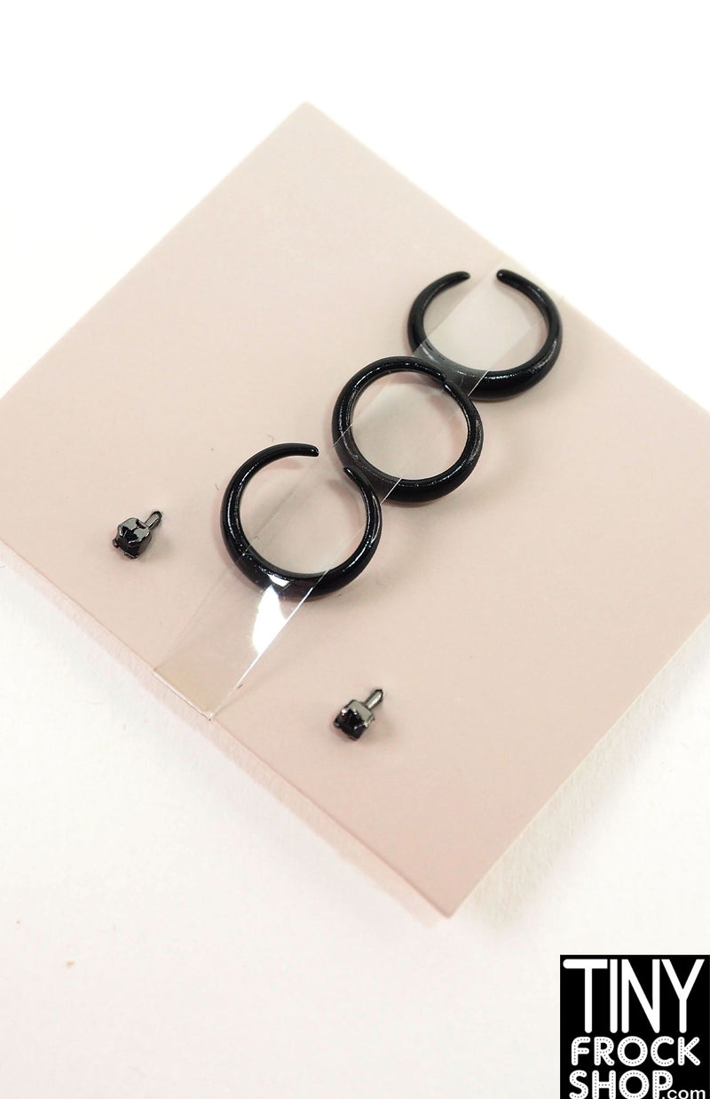 Integrity NuFace 2015 Making An Entrance Karolin Stone Black Rings & Bracelets Set