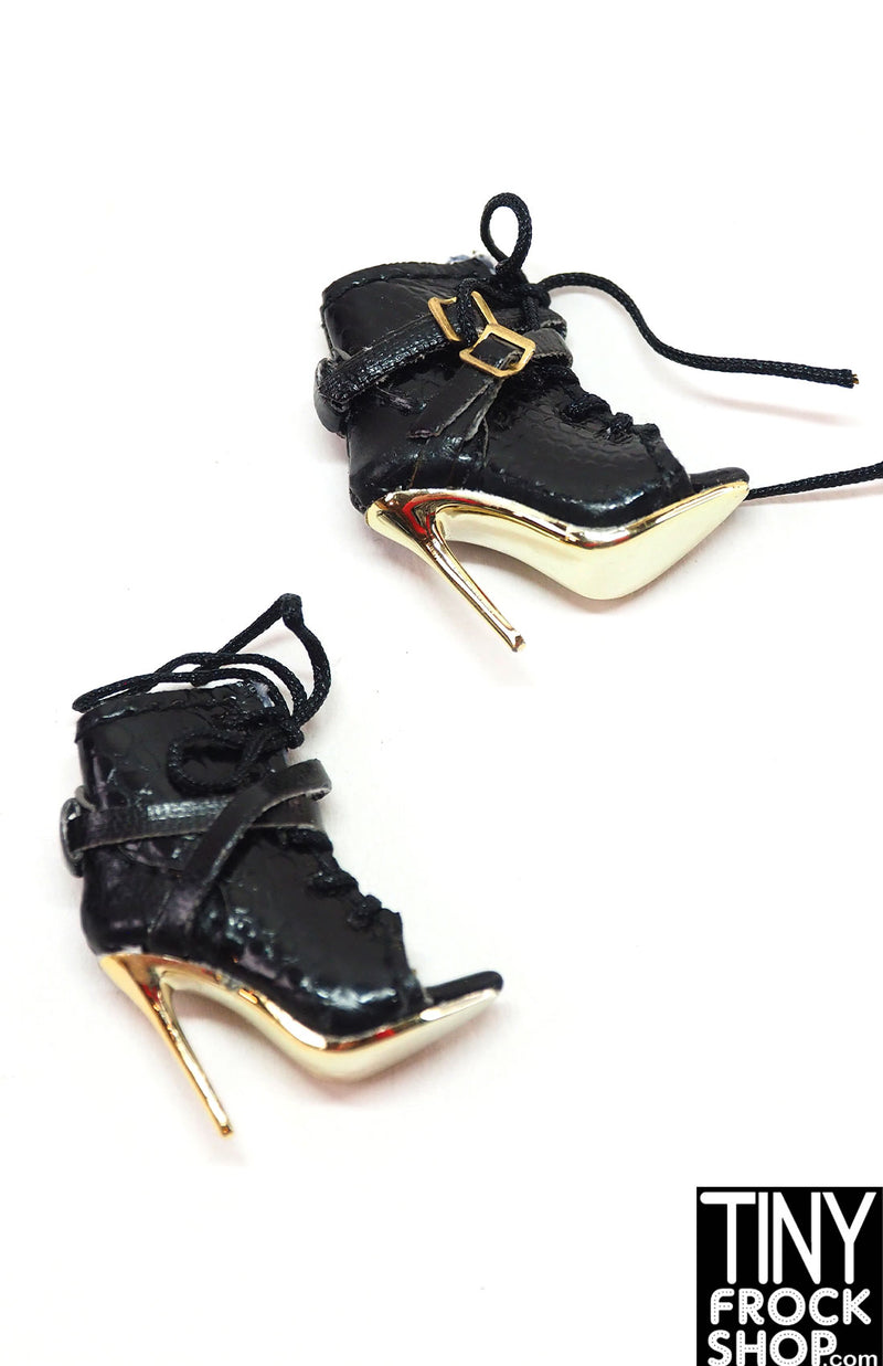 Integrity NuFace 2015 Power House Ayumi Black and Gold Buckle Boots